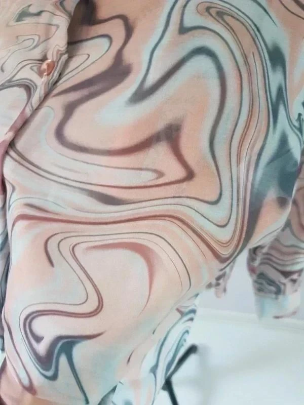 🌸 Turquoise & apricot fluid blouse – Bershka – Size M/L – Very good condition – photo 10